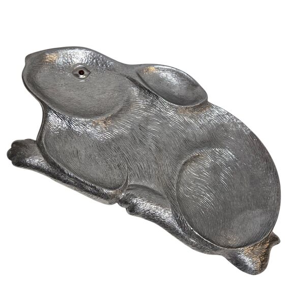 1990 ARTHUR COURT Briar Rabbit Divided 22" Bunny Tray Platter Red Carnelian Eye - Picture 3 of 10